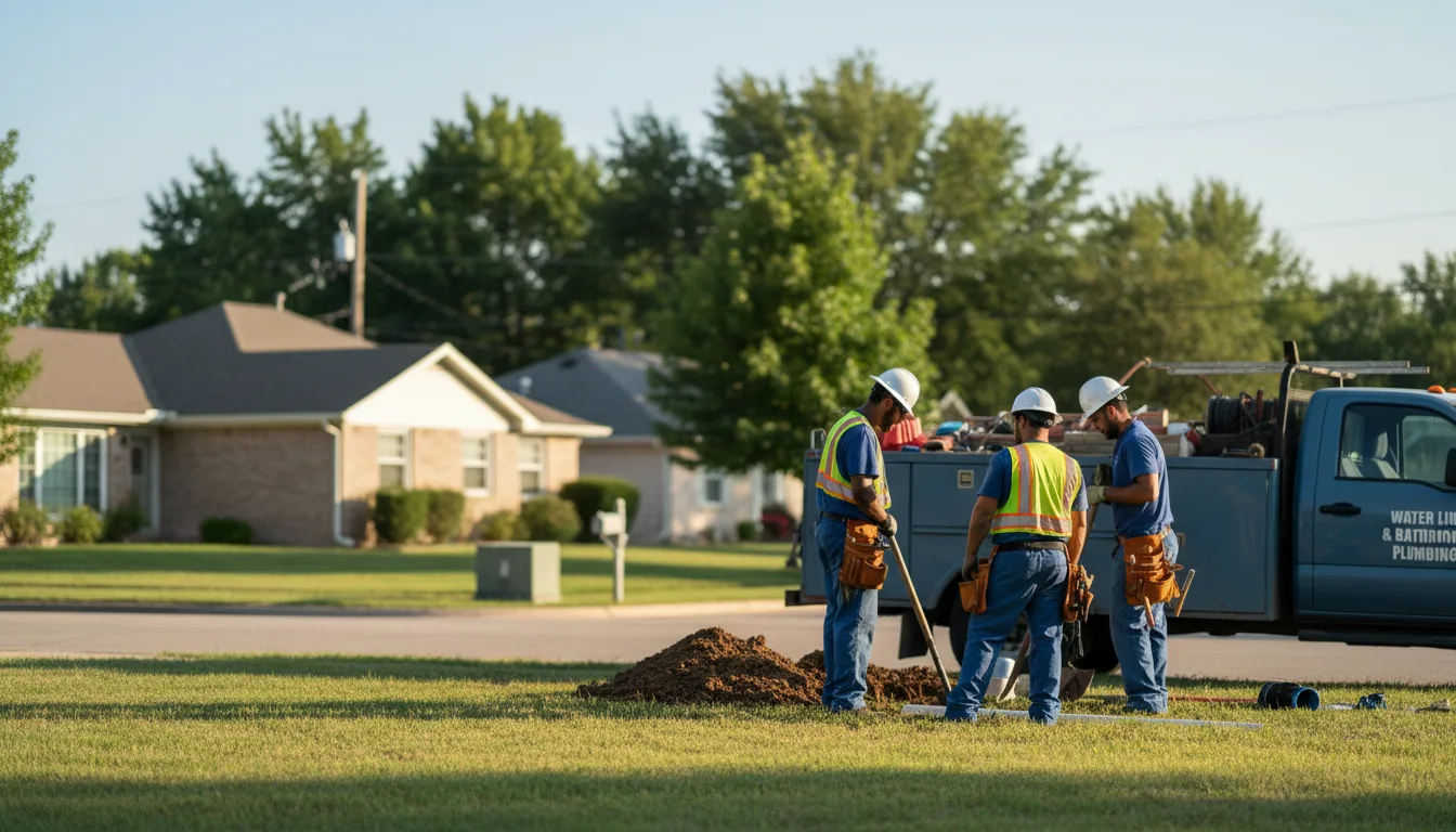Residential water line and bathroom plumbing service in Hawley, TX